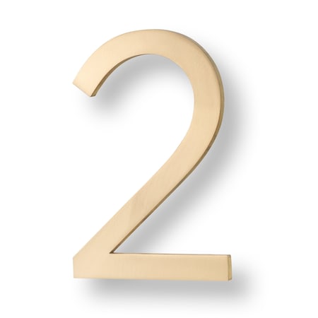 Sure-Loc Hardware Sure-Loc Hardware Floating House Number, 6, No. 2, Satin Brass HNF6-2 SB